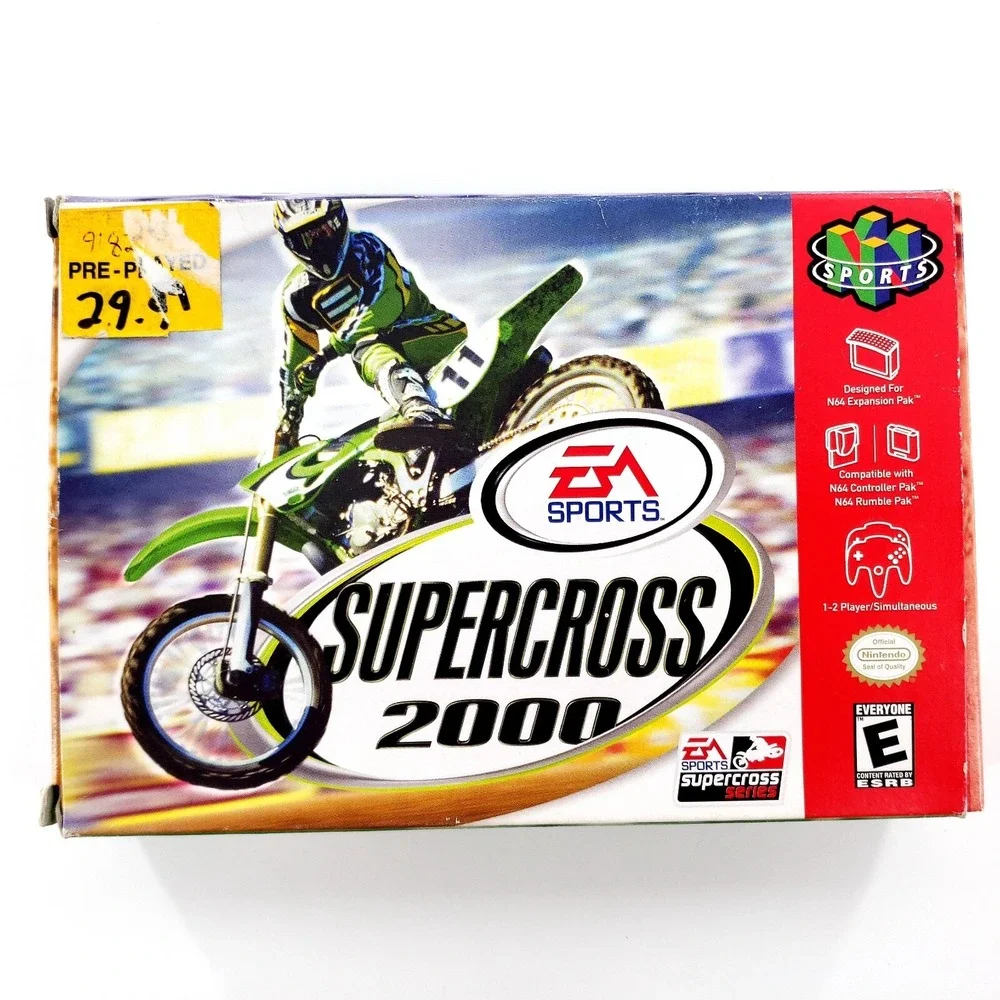 Supercross 2000 (Nintendo 64, 1999) Authentic Complete w/ Box & Manual Tested